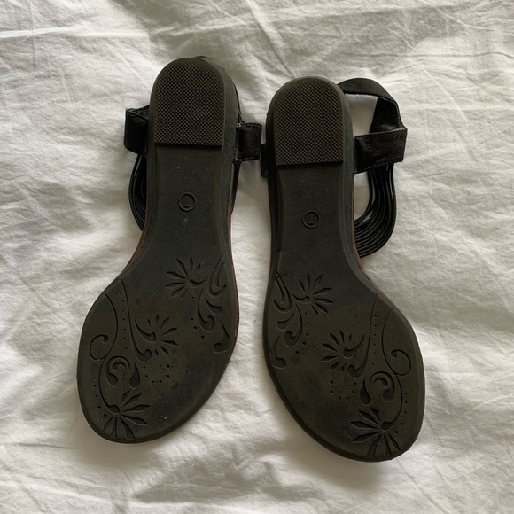 Black and brown faux leather sandals - Picture 4 of 4